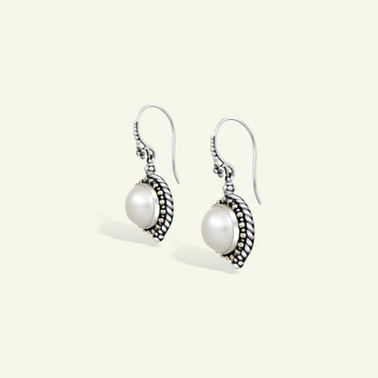 Vintage Inspired Pearl Drop Earrings in Sterling Silver with Timeless Craftsmanship