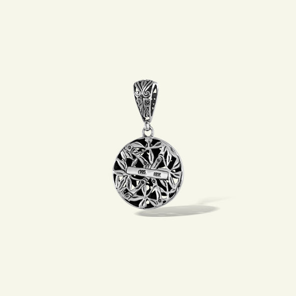 Handcrafted Balinese Silver Pendant with Elegant Leaf Motif