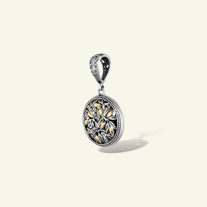 Handcrafted Balinese Silver Pendant with Elegant Leaf Motif