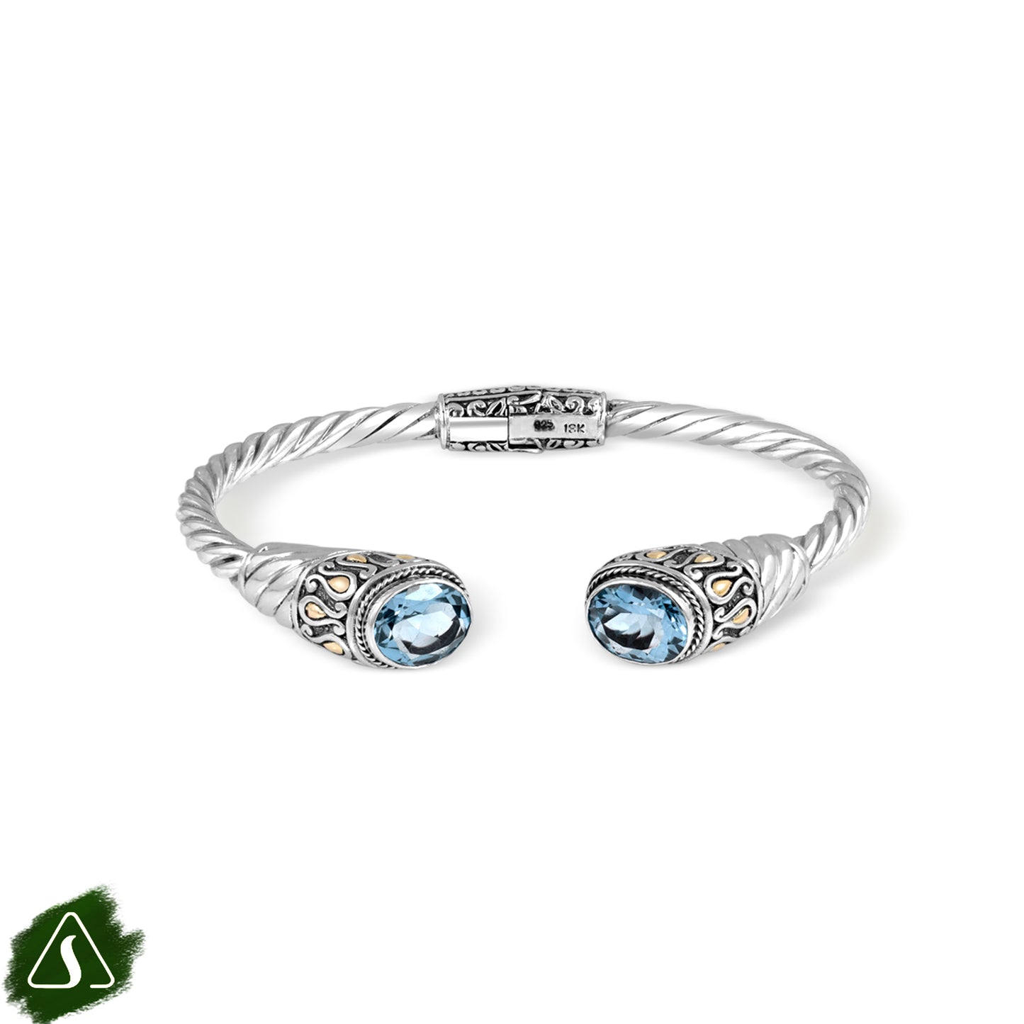 Handcrafted Twisted Cable Sterling Silver Cuff Bracelet
