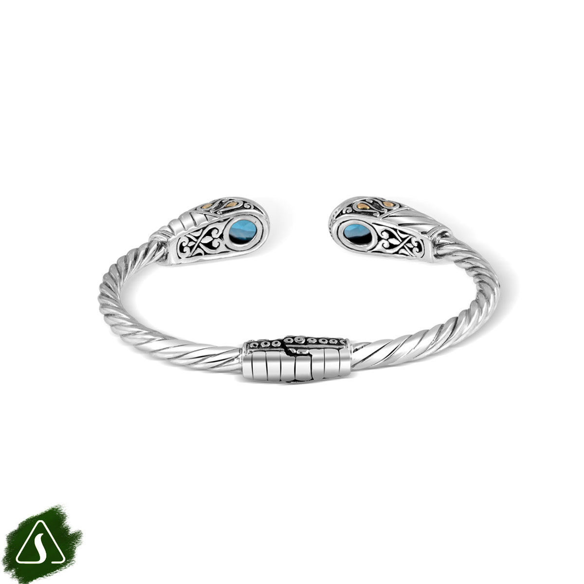 Handcrafted Twisted Cable Sterling Silver Cuff Bracelet