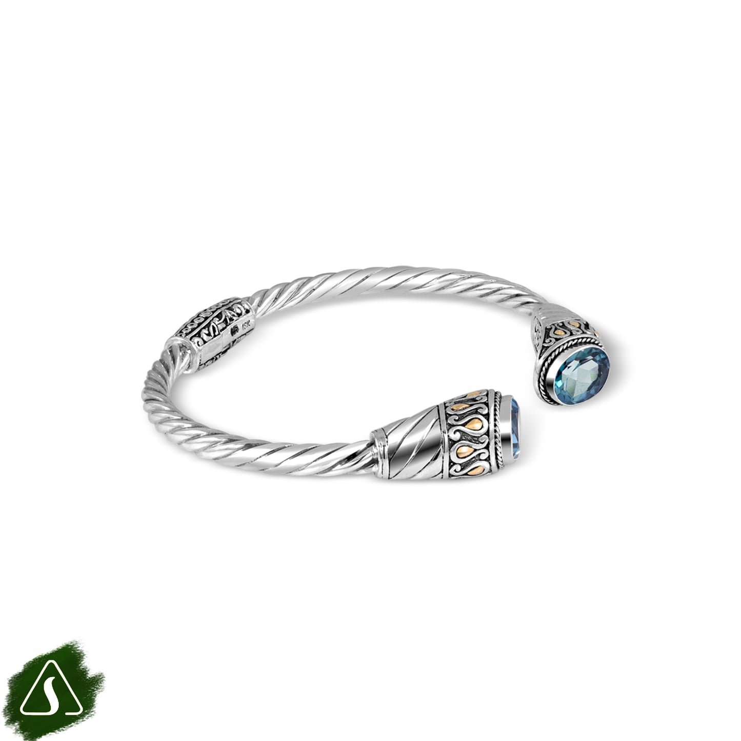 Handcrafted Twisted Cable Sterling Silver Cuff Bracelet