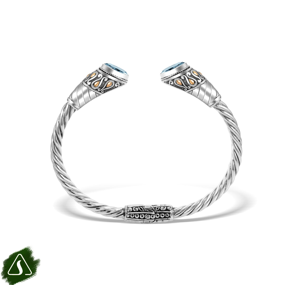 Handcrafted Twisted Cable Sterling Silver Cuff Bracelet