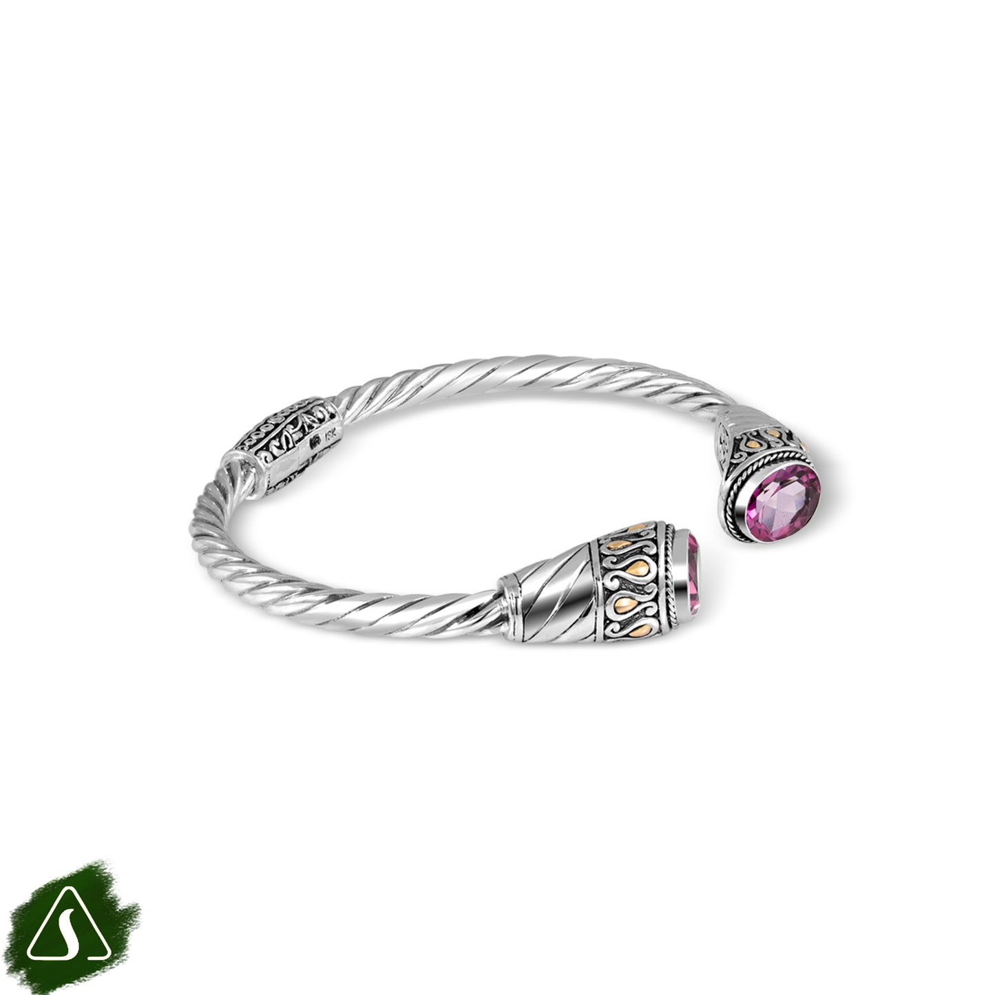 Handcrafted Twisted Cable Sterling Silver Cuff Bracelet