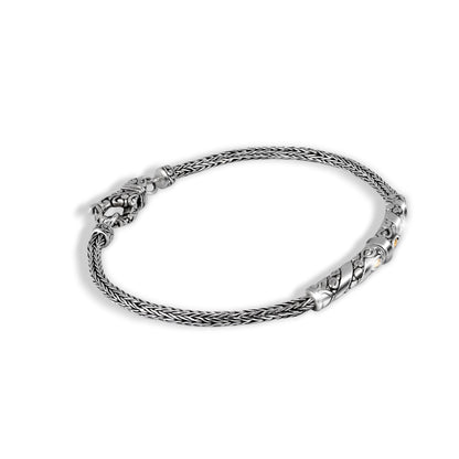 balinese Silver Bracelet with 18K Gold