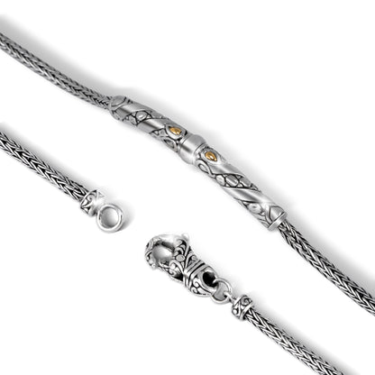 balinese Silver Bracelet with 18K Gold