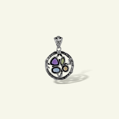 Handcrafted Sterling Silver Pendant with Multistone Accents
