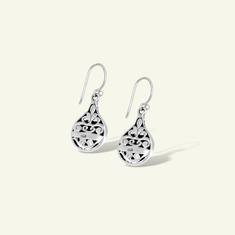 Sterling Silver Drop Earrings with Gold Plated Accents