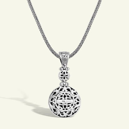 Handcrafted Sterling Silver Necklace with Gold Plated Pendant