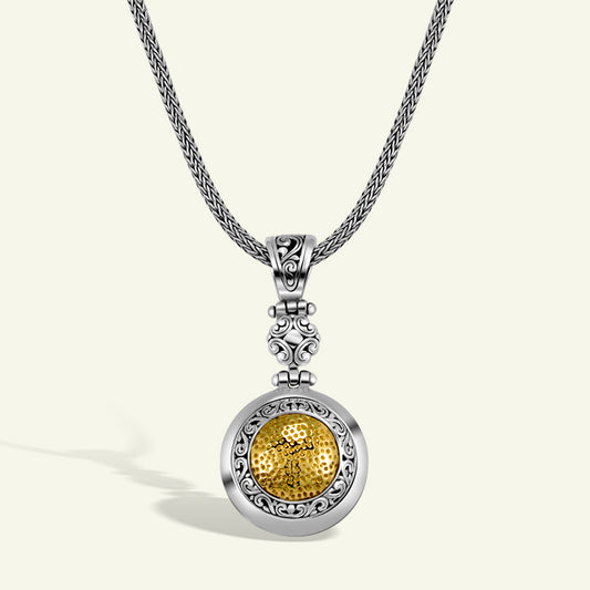 Handcrafted Sterling Silver Necklace with Gold Plated Pendant