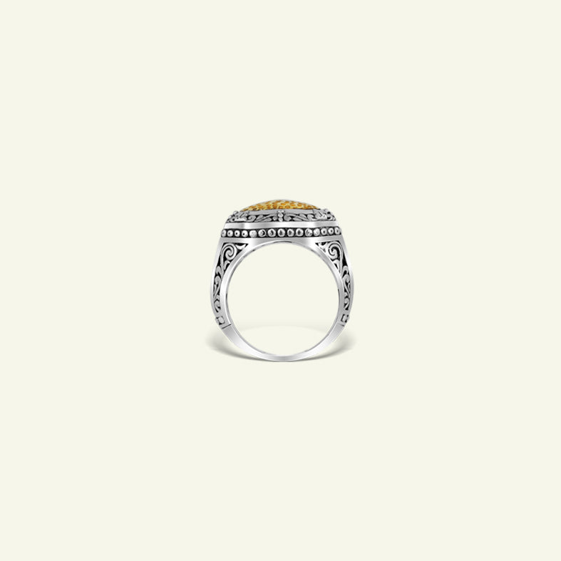 Handmade Silver Ring with Gold Plated Accent