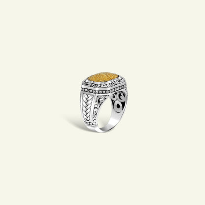 Handmade Silver Ring with Gold Plated Accent