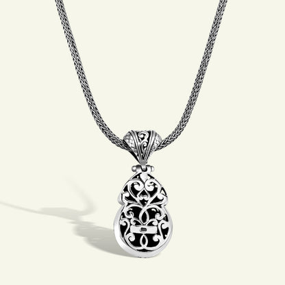 Sterling Silver Pendant Necklace with Gold Plated Honeycomb Center