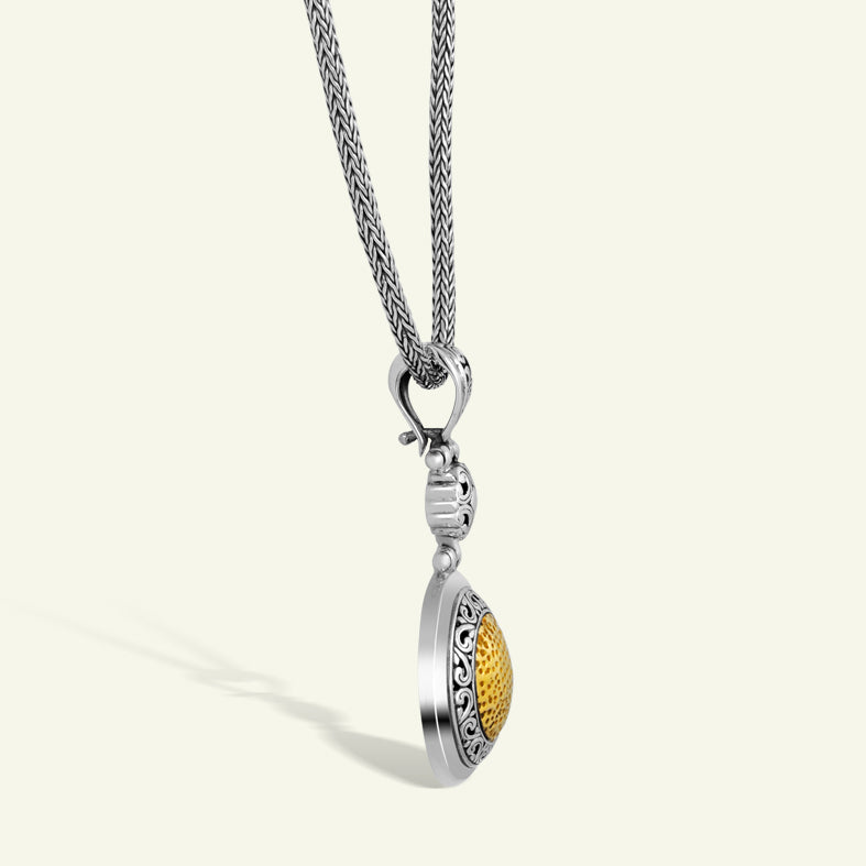 Handcrafted Sterling Silver Necklace with Gold Plated Pendant