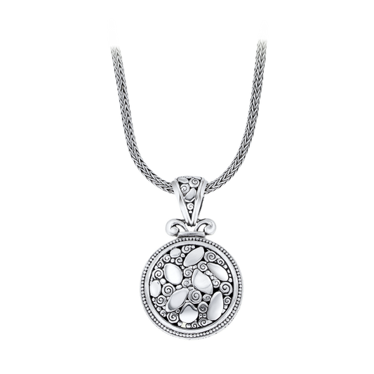 Bamboo Leaves Round Pendant