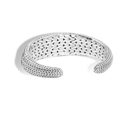 Balinese Dragon Skin Sterling Silver Wide Cuff Bracelet