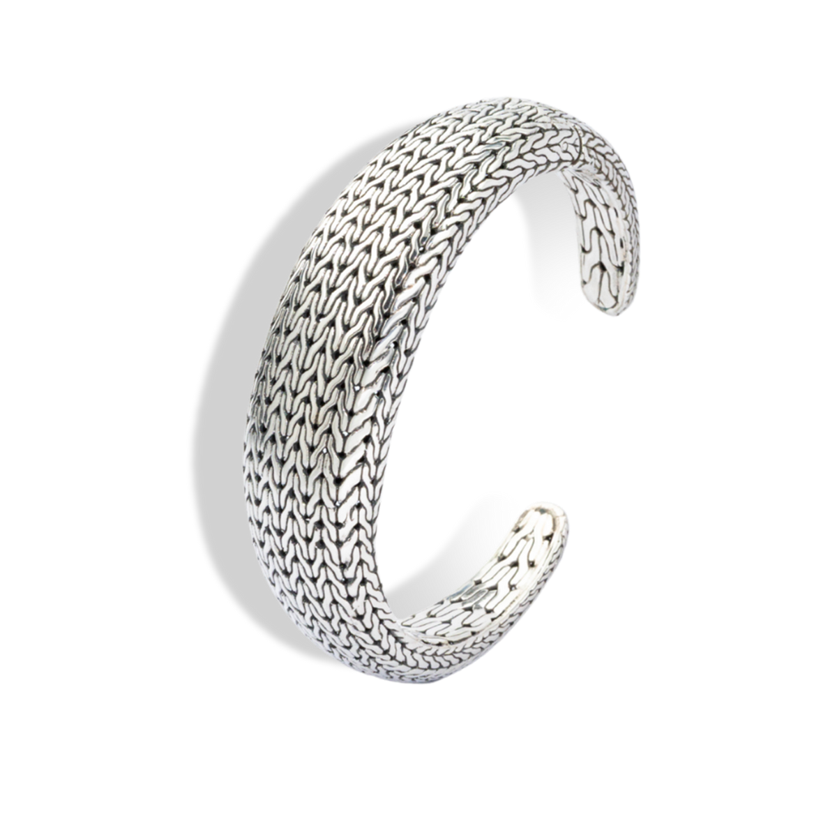 Balinese Dragon Skin Sterling Silver Wide Cuff Bracelet