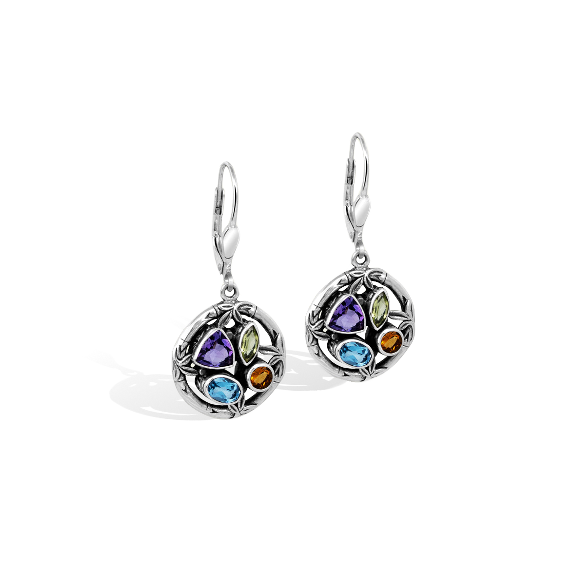 Bamboo Essence Multistone Drop Earrings