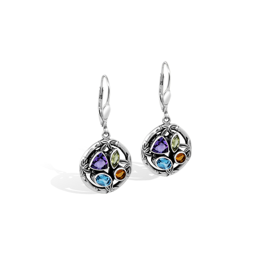 Bamboo Essence Multistone Drop Earrings