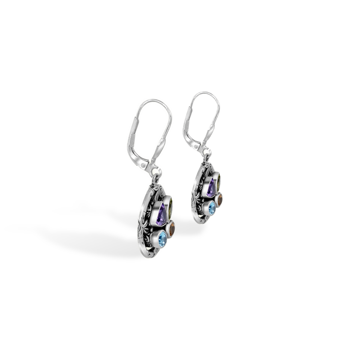 Bamboo Essence Multistone Drop Earrings