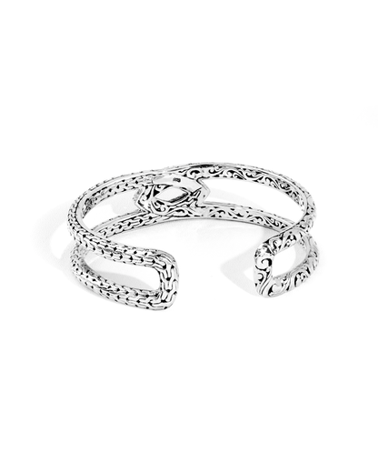 Dragon Bone Balinese Carved Silver Cuff Bracelet