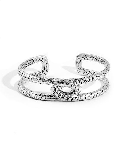 Dragon Bone Balinese Carved Silver Cuff Bracelet