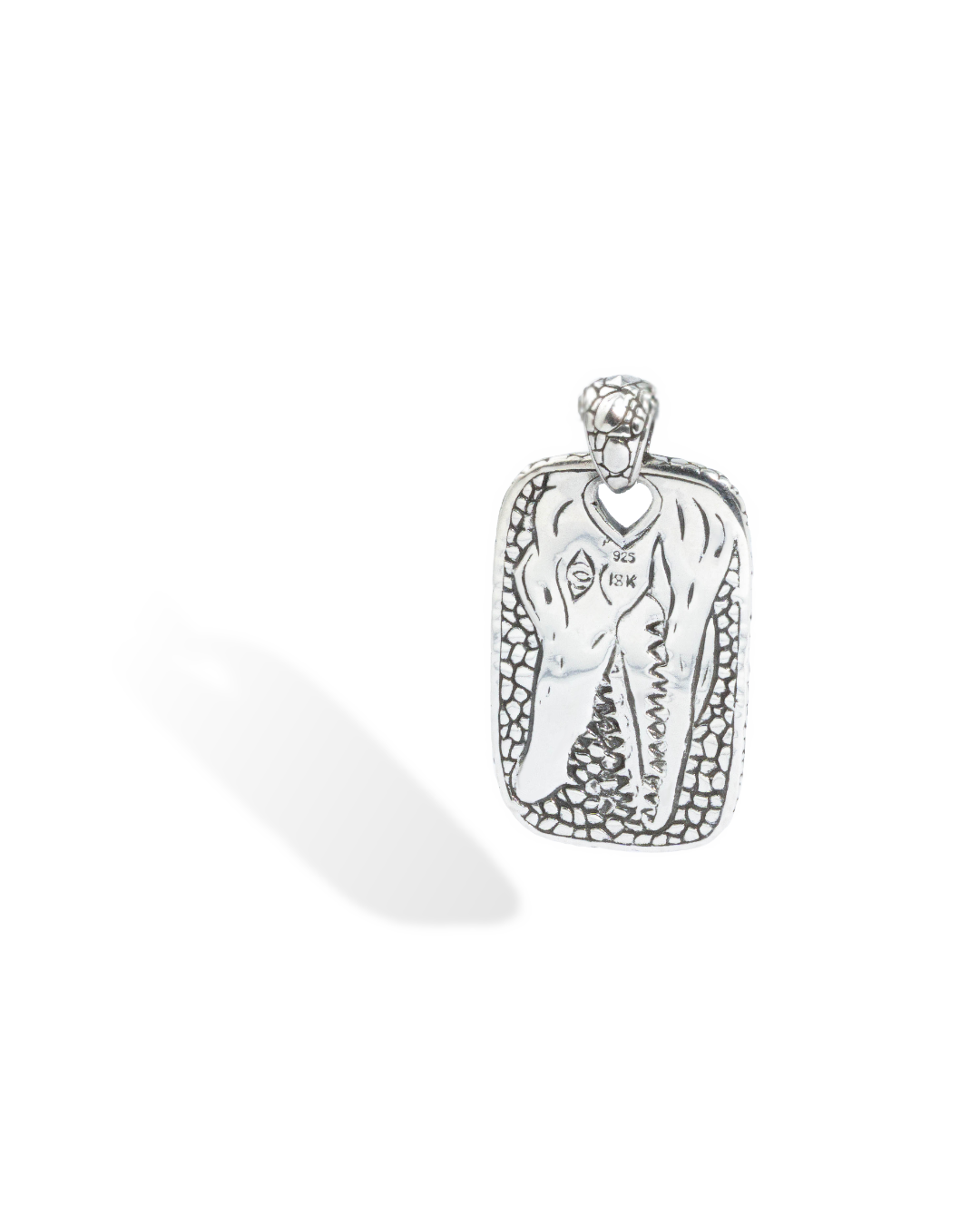 Crocodile Scale Pendant with 18K Gold Accent