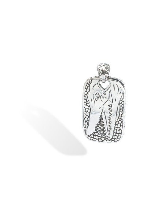Crocodile Scale Pendant with 18K Gold Accent