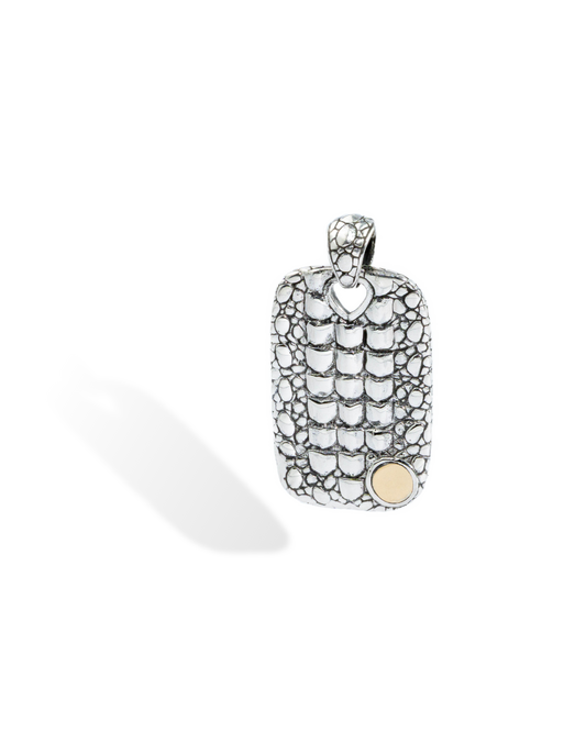 Crocodile Scale Pendant with 18K Gold Accent