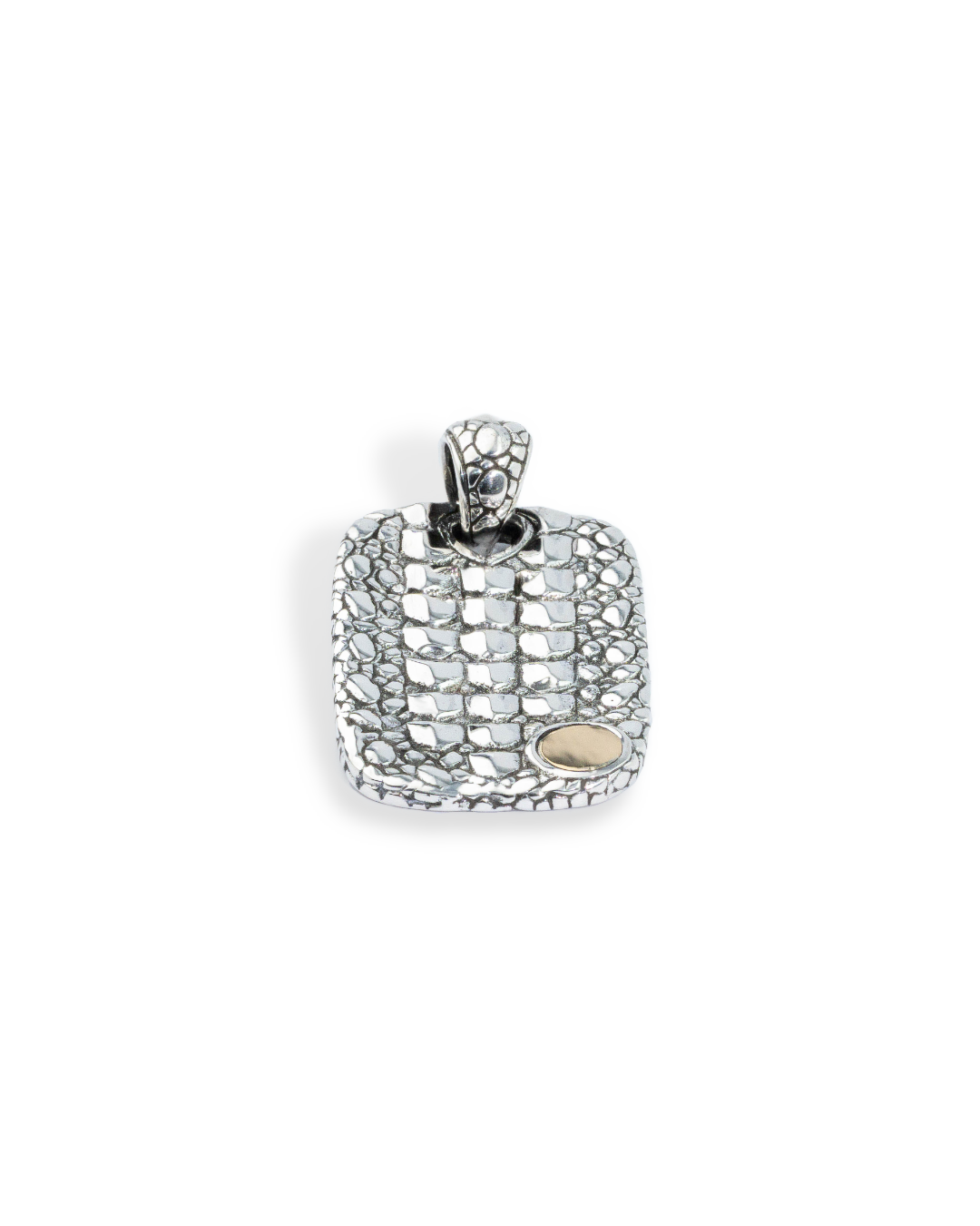 Crocodile Scale Pendant with 18K Gold Accent