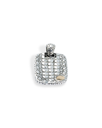 Crocodile Scale Pendant with 18K Gold Accent