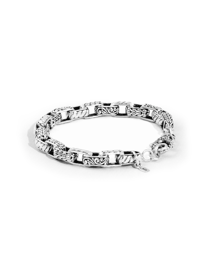 Men’s Celtic Bracelet – Vintage Silver Stainless Steel Chunky Chain Bracelet
