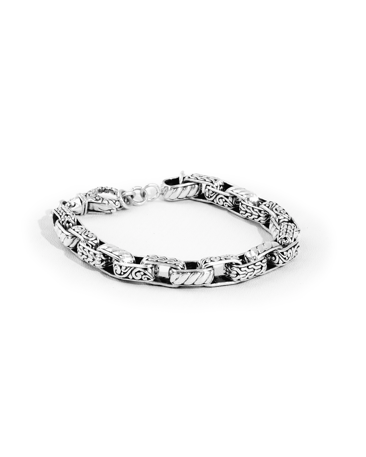 Men’s Celtic Bracelet – Vintage Silver Stainless Steel Chunky Chain Bracelet