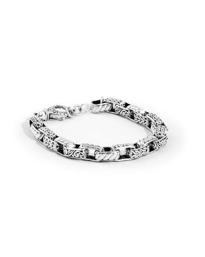 Men’s Celtic Bracelet – Vintage Silver Stainless Steel Chunky Chain Bracelet