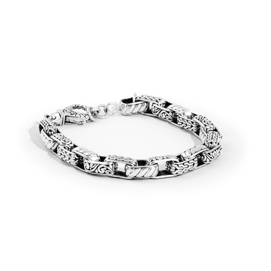 Men’s Balinese Rectangle Link Chain Bracelet