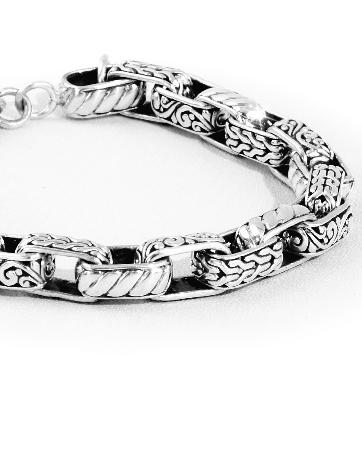 Men’s Celtic Bracelet – Vintage Silver Stainless Steel Chunky Chain Bracelet