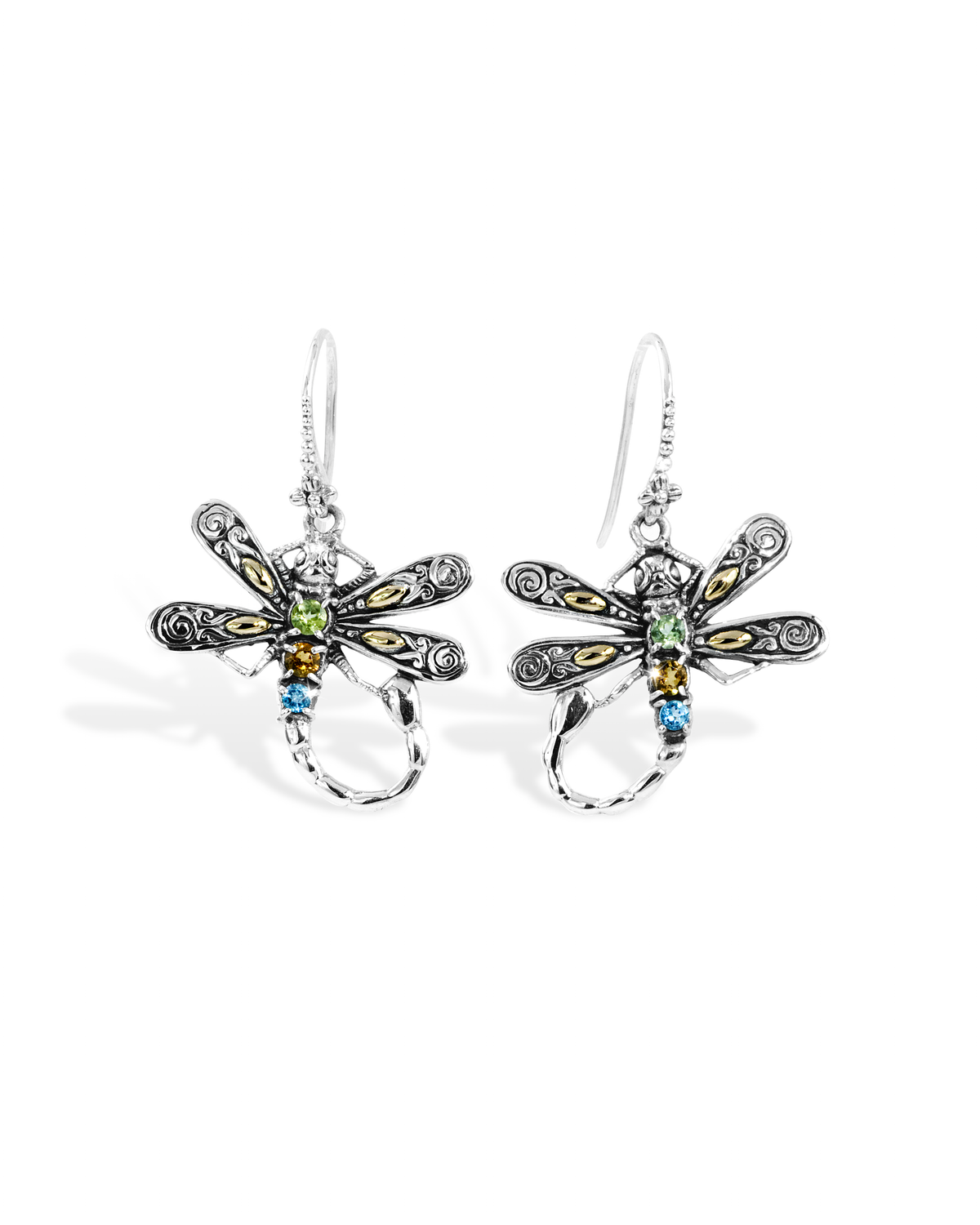 Dragonfly Earrings with 18K Gold Accents