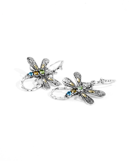 Dragonfly Earrings with 18K Gold Accents